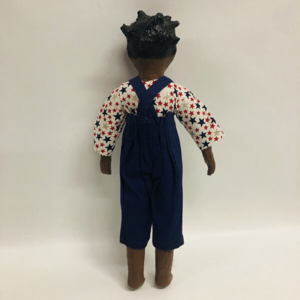 Varick Folk Art Paper Mache Black Boy Doll - Image 2