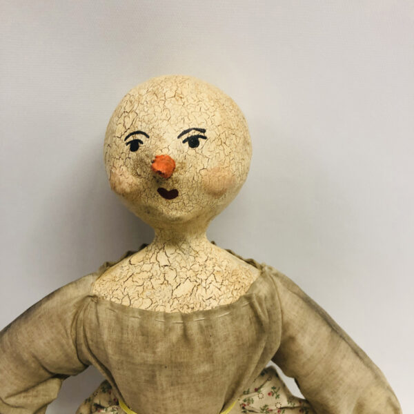 Tamar Folk Art Snow Girl Paper Mache Doll - Image 3