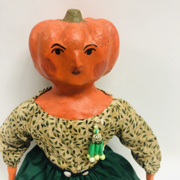 Pallatina Folk Art Pumpkin Head Girl Doll - Image 3