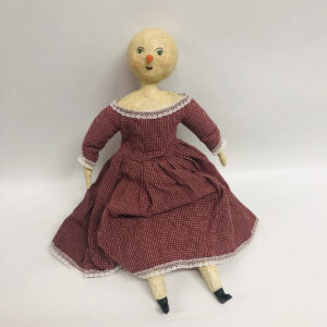 Jazzmina Folk Art Snow Girl Doll Paper Mache