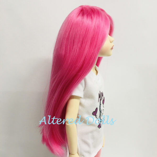 Long Rosy Pink MSD size Ball Jointed Doll Wig - Image 7