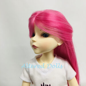 Long Rosy Pink MSD size Ball Jointed Doll Wig