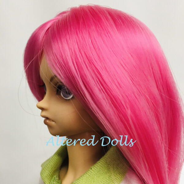 Long Rosy Pink MSD size Ball Jointed Doll Wig - Image 9