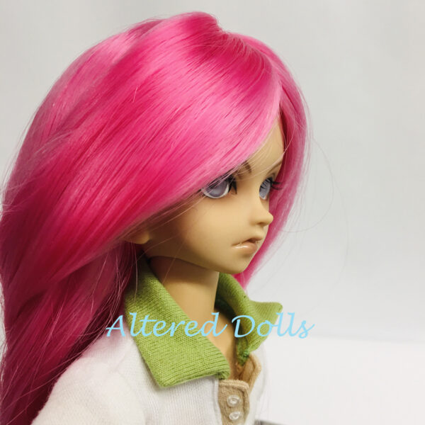 Long Rosy Pink MSD size Ball Jointed Doll Wig - Image 10