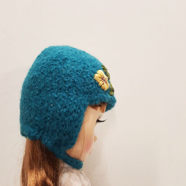 Roolla Yellow Flowers Felted Wool Hat for Blythe Dolls - Image 3